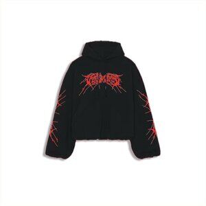Vetements Death Metal Cropped Hoodie Sweatshirt